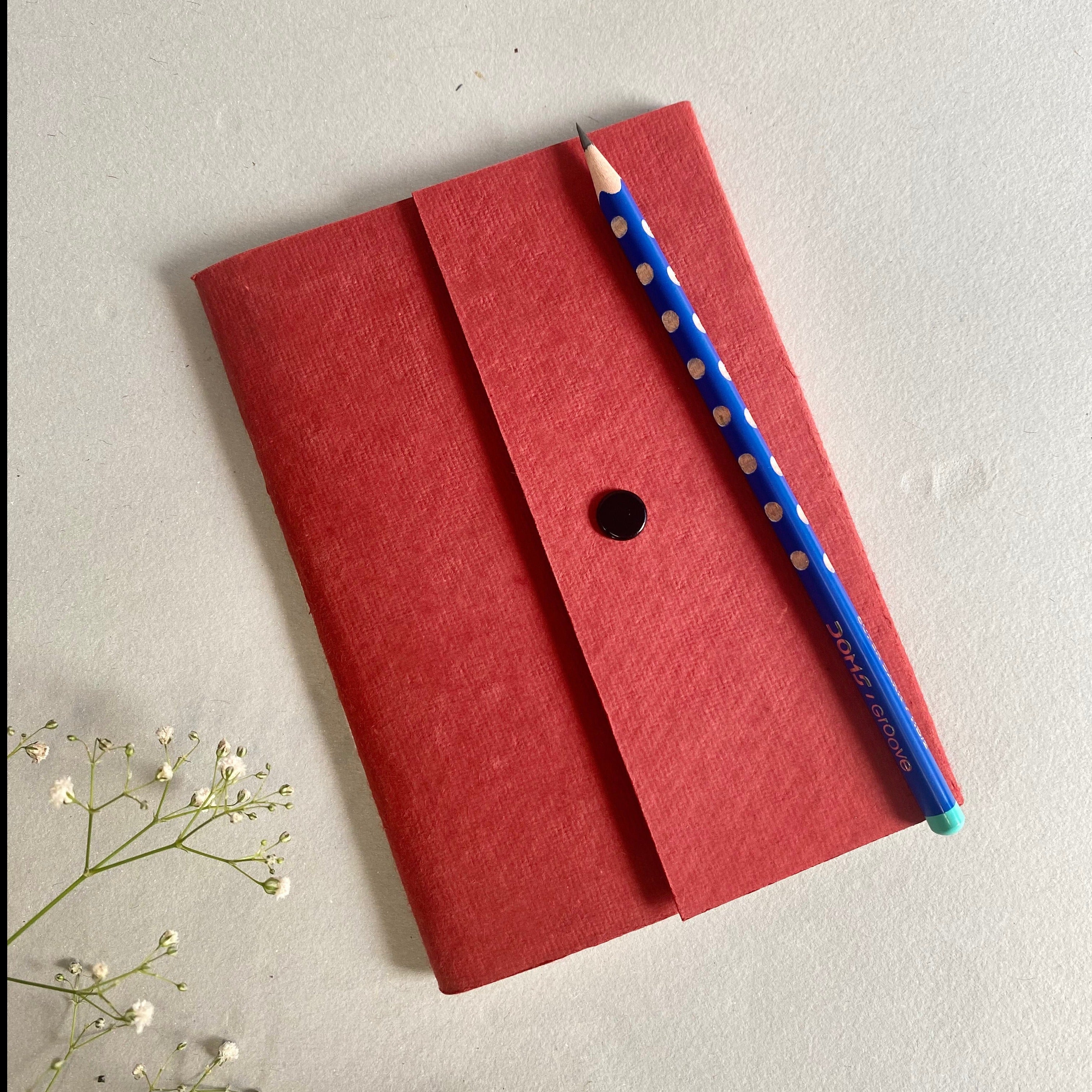 Handmade Button Notebook | Solid Color Journal | Button Notebook| Ruled ...