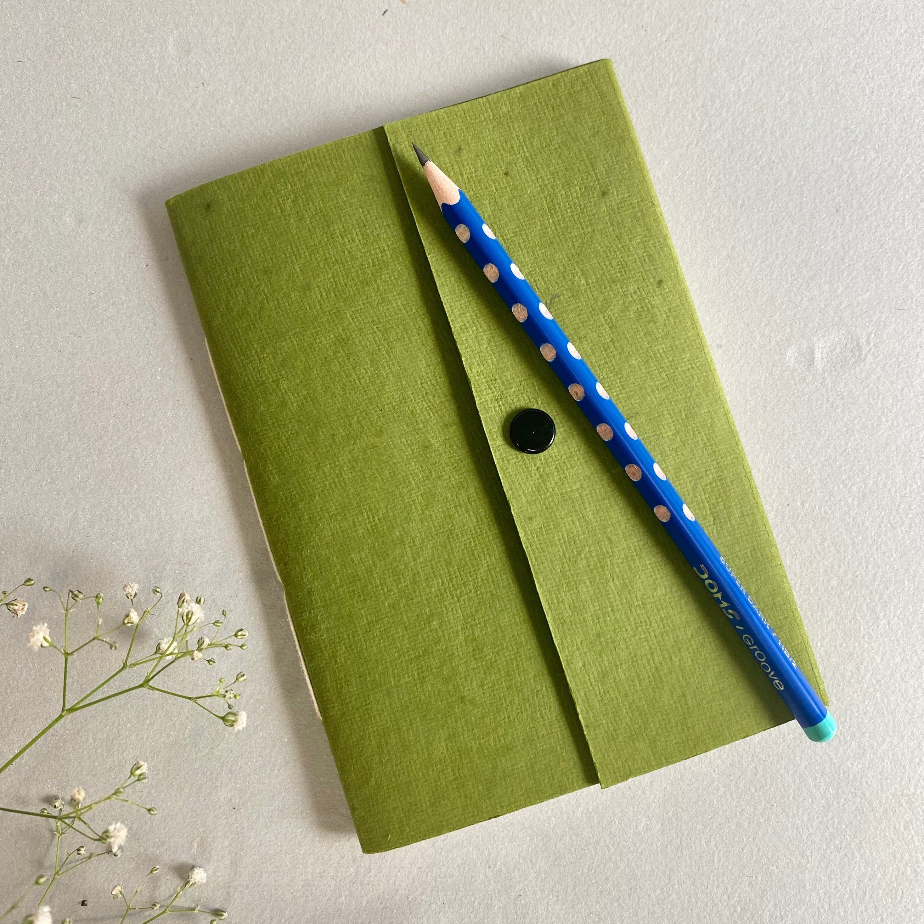 Handmade Button Notebook | Solid Color Journal | Button Notebook| Ruled ...